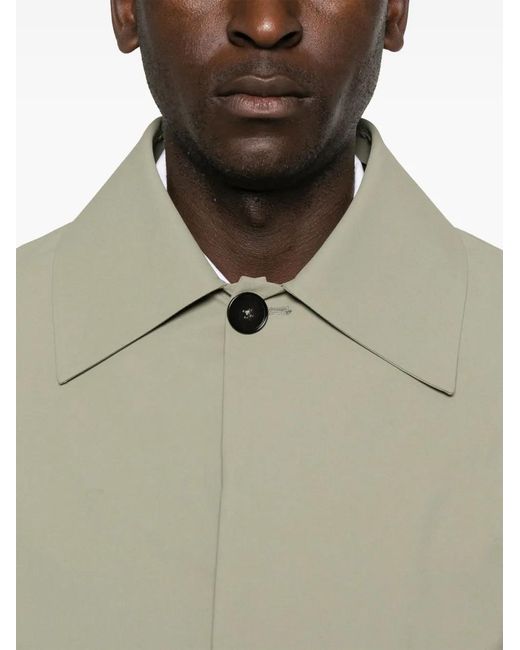 Jil Sander Green Cotton Trench Coat for men