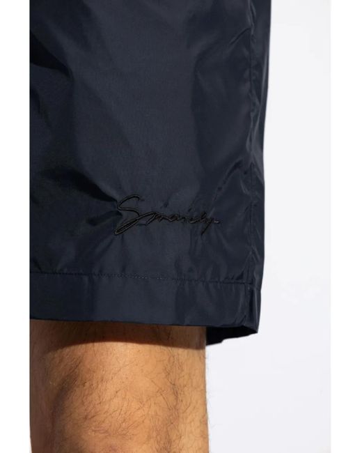 Pantalones cortos con logo bordado Givenchy de hombre de color Blue