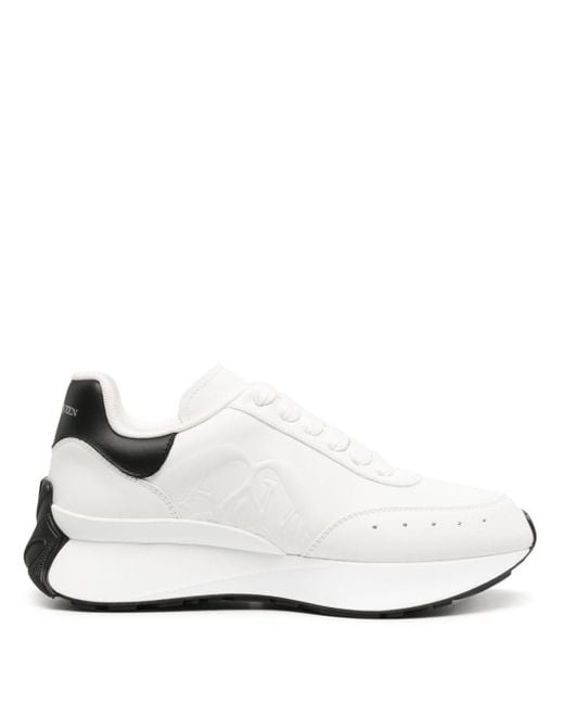 Alexander McQueen Sprint Runner Leren Sneakers in het White