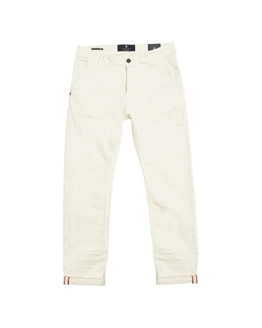 Blue De Gênes White Paulo Pavia Chino Trousers for men