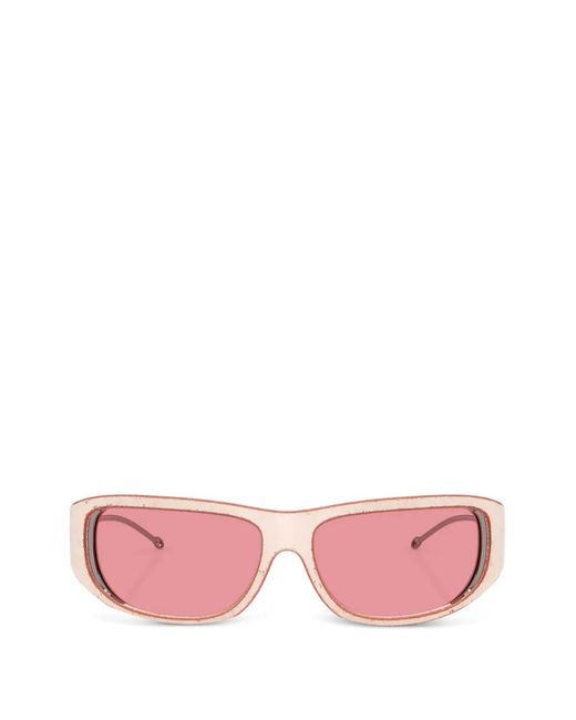 DIESEL Pink Rectangle-Frame Sunglasses
