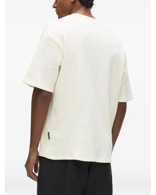 Karl Lagerfeld White Textured Monogram T-Shirt for men