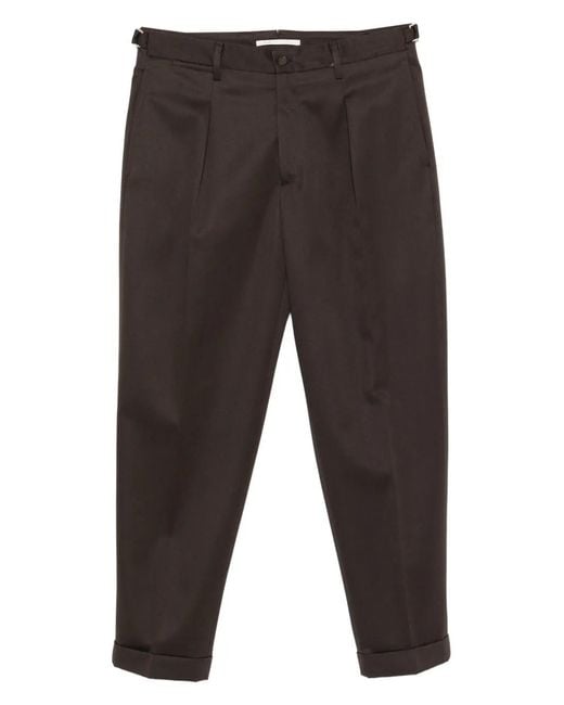 Briglia 1949 Gray Pleated Cuffed Trousers for men
