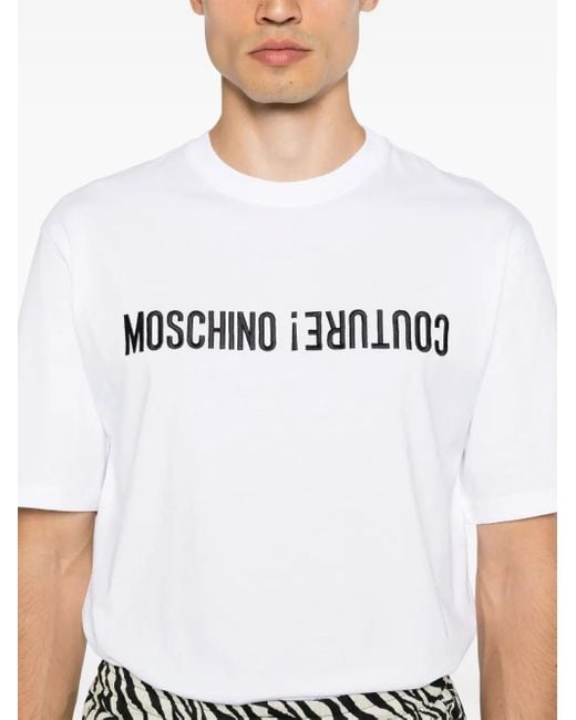Moschino White T-shirt With Embroidery for men