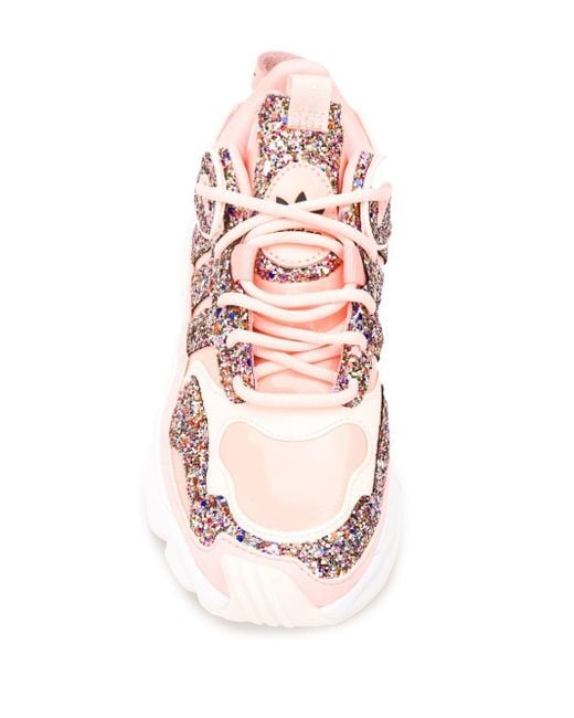 NEW Adidas Grand Court White Pink Glitter Sneakers Shoes Girls Youth Size 5  | eBay