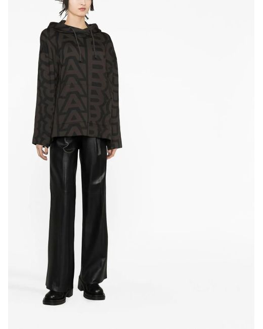 Marc Jacobs Black Monogram Oversized Drawstring Hoodie