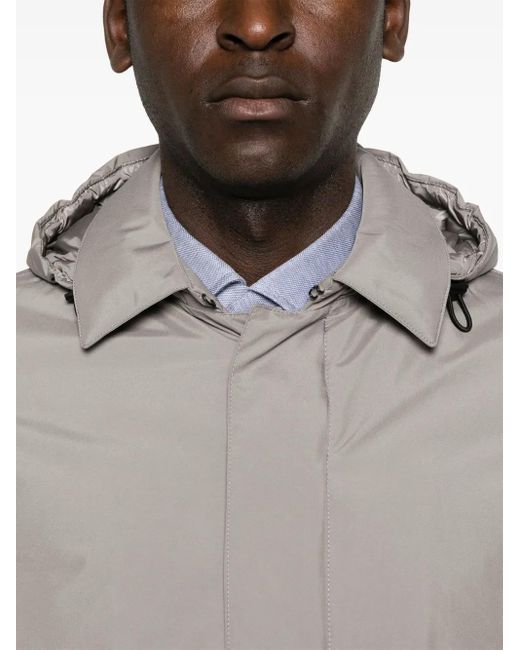 Herno Gray Detachable-Hood Jacket for men