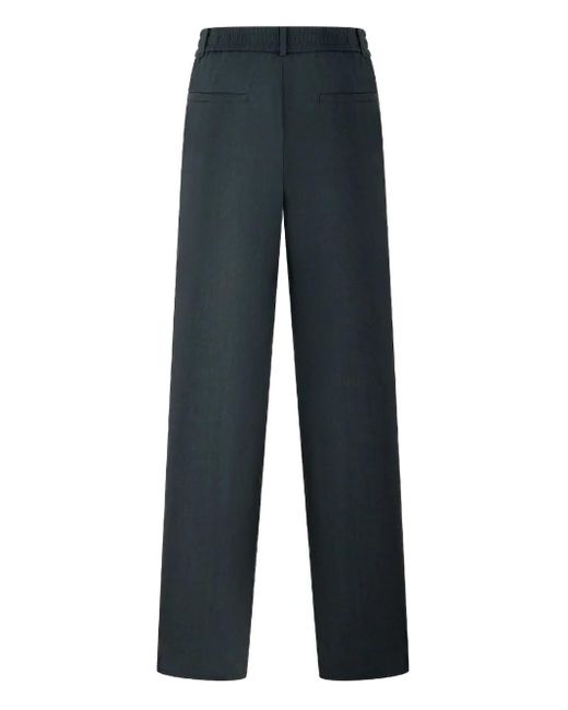 Shanghai Tang Blue Elastic-Waist Wool Trousers for men