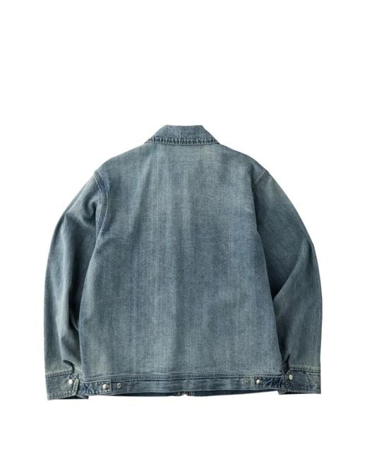 Universal Overall Blue Zip-Up Denim Jacket for men