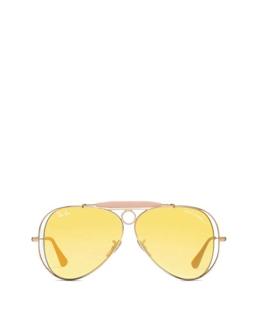 Dolce & Gabbana Metallic X Ray‑Ban Pilot-Frame Sunglasses