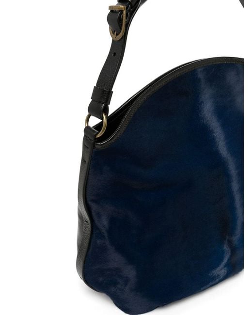 Madison Maison Blue Two-tone Calf Hair Shoulder Bag
