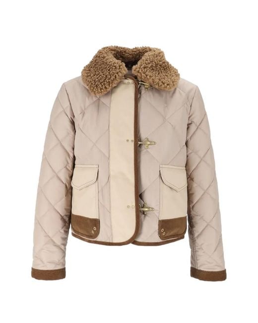 Fay Natural 3-Ganci Faux-Fur Collar Jacket for men