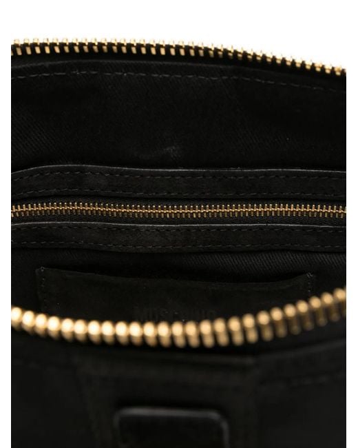 Moschino Black Clutch mit Logo-Schild
