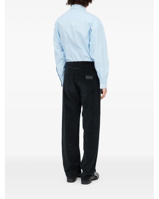 MM6 by Maison Margiela Black Overdyed Moleskin Trousers for men