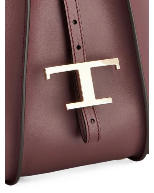 Tod's Purple Medium T Timeless Tote Bag