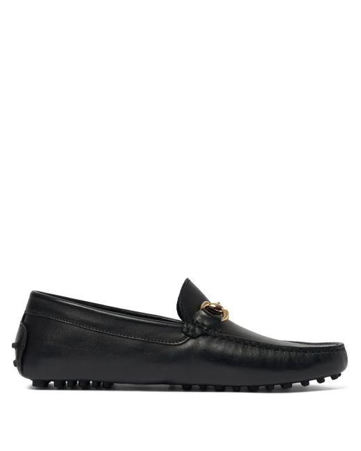 Scarosso Black Raphael Leather Driving Loafers for men