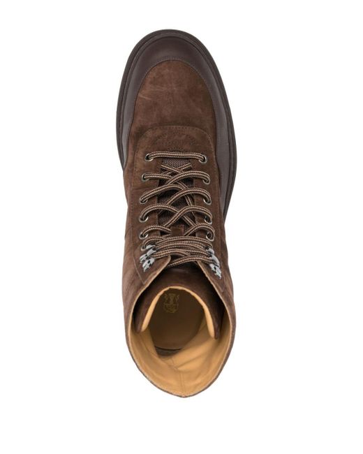 Brunello Cucinelli Brown Lace-up Suede Ankle Boots for men