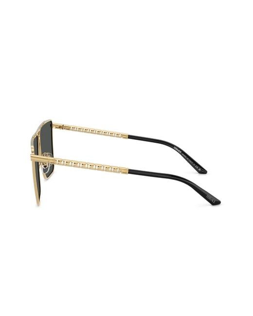 Versace Gray Tubular Greca Square-Frame Sunglasses for men