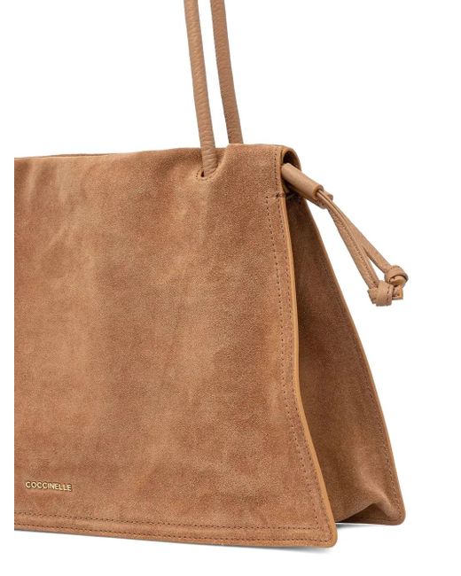 Coccinelle Brown Embossed-Logo Tote Bag