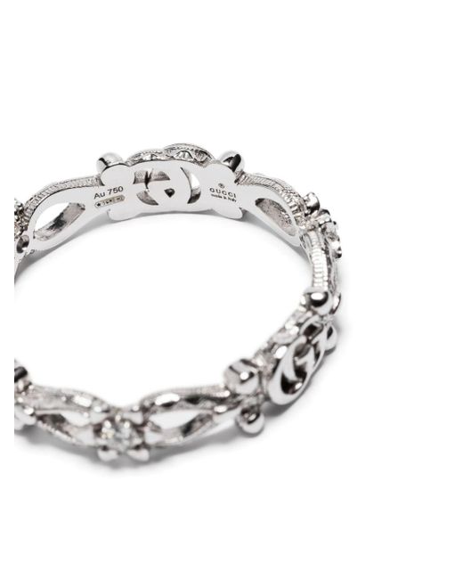 Gucci 18kt White Gold Flora Diamond Ring