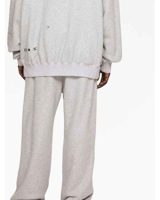Dolce & Gabbana Gray Jogger Pants With Drawstring And Logo Print for men