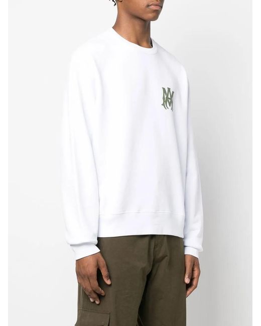 Amiri White Logo-Print Cotton Sweatshirt for men