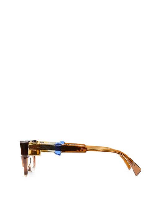 Kuboraum Brown Rectangle-Frame Glasses for men