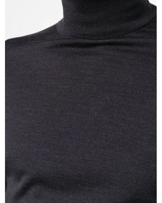 John Smedley Blue Cherwell Roll Neck Jumper for men
