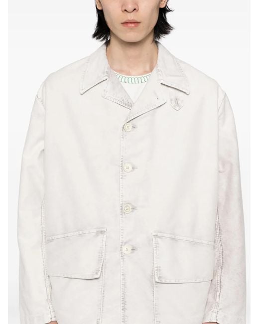 Maison Margiela White Cotton Shirt Jacket for men