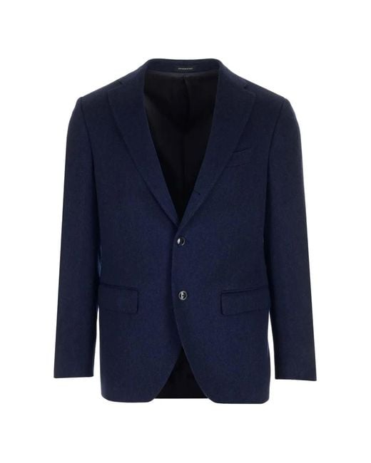 Al Duca D'aosta Blue Single-Breasted Notch-Lapel Blazer for men
