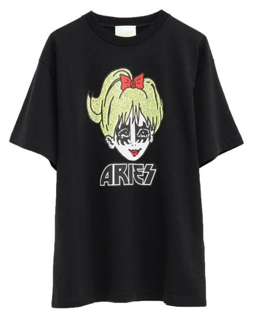 Aries T-Shirt mit Logo-Print in Black für Herren