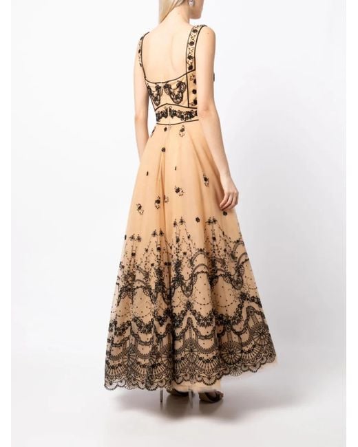 Saiid Kobeisy White Floral-Embroidered Sleeveless Tulle Dress