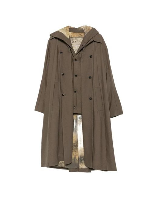 Masnada Natural Single-Breasted Hooded Coat for men