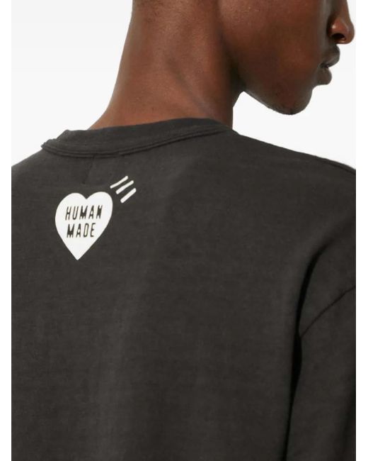 Human Made Black Graphic-Print T-Shirt for men