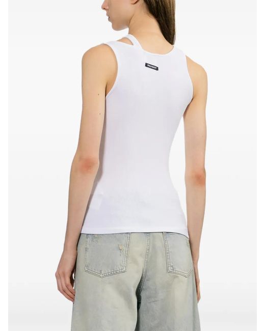Halfboy White Cut-Out Tank Top