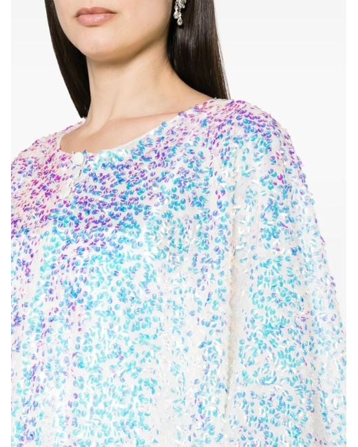 Baruni Blue Lily Sequinned Maxi Dress