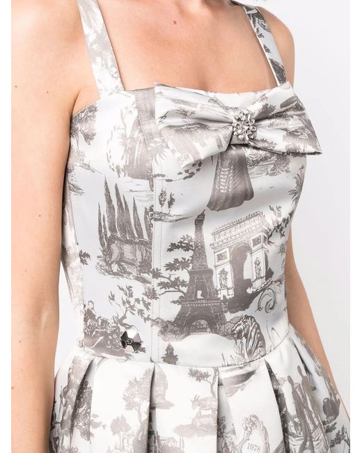 Abito Corto Con Stampa En Plein Air di Philipp Plein in White