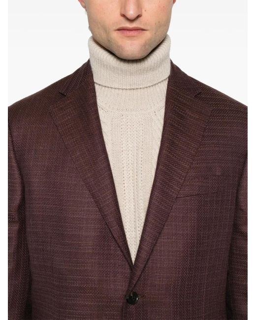 Corneliani Purple Single-Breasted Blazer for men