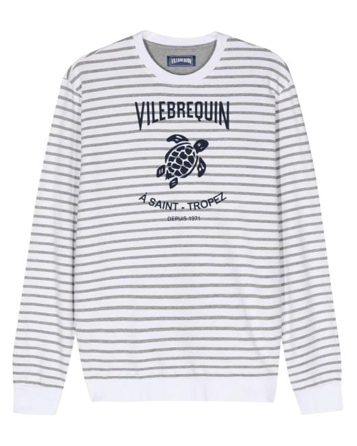 Vilebrequin Gestreiftes Sweatshirt in Gray für Herren