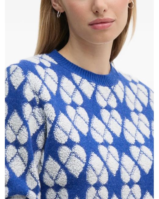 Benetton Blue Argyle Pattern Sweater