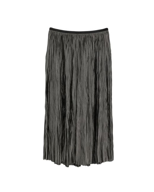 Roberto Collina Gray Pleated Midi Skirt