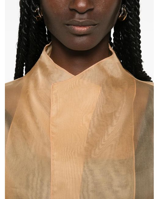 Antonelli White Sheer Belted Coat