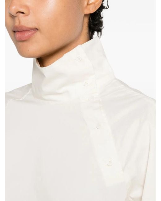 Psophia White Raglan-Sleeve Cotton Blouse