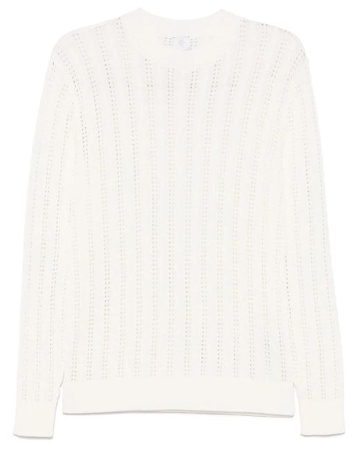 メンズ Eleventy オープンニット セーター White