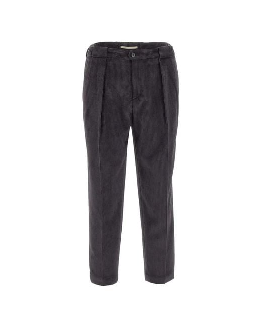 Briglia 1949 Blue Pleated Velvet Trousers for men