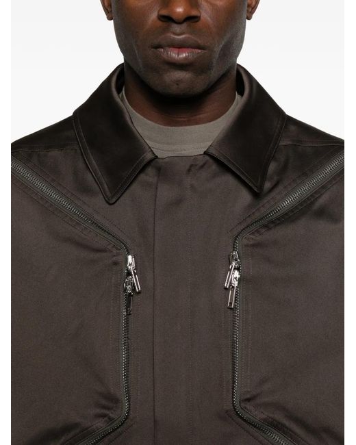 Rick Owens Brown Zip Cropped Jacket for men