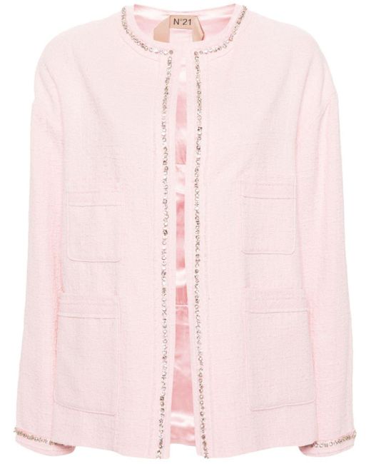 N°21 Pink Crystal-embellished Jacket