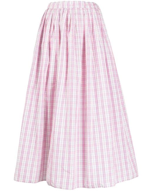 Sofie D'Hoore Pink Pleated Midi Skirt