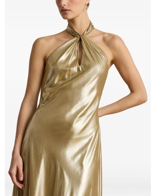 Ralph Lauren Metallic Robe Longue À Design Torsadé