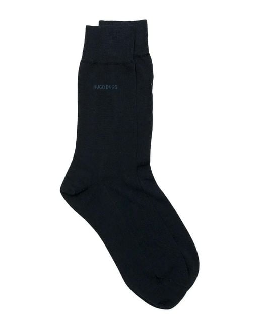 Boss Black Logo-Print Ankle Socks for men